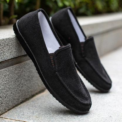 Chaussures Loafers Cuir Corduroy Confortables et Antiderapantes