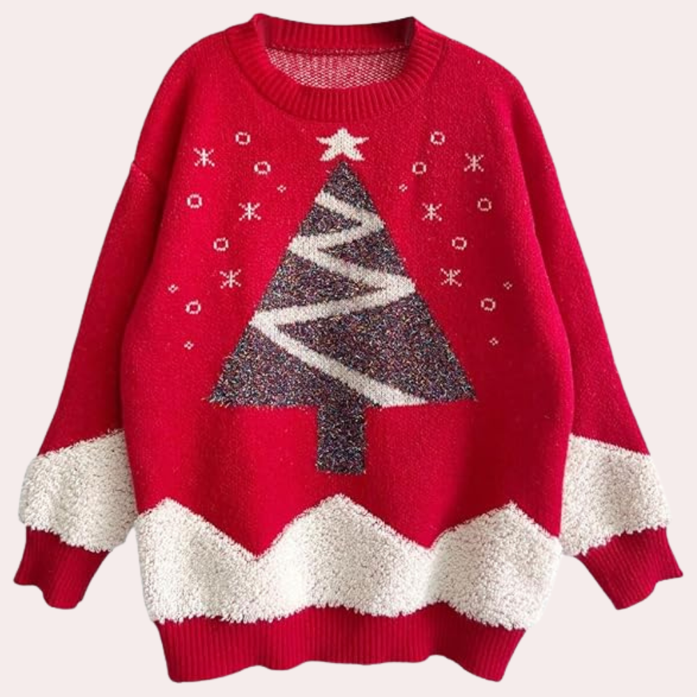 PHOEBIE - Pull Festif Imprimé de Noël pour Femmes