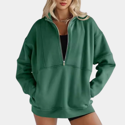 JEMMA - Pull Décontracté à Col Zippé pour Femmes