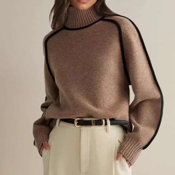 Pull Femme Col Montant Manches Longues