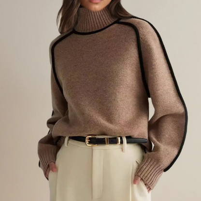 Pull Femme Col Montant Manches Longues