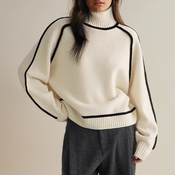 Pull Femme Col Montant Manches Longues