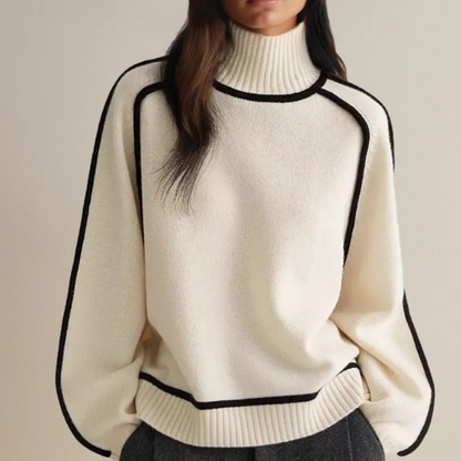 Pull Femme Col Montant Manches Longues