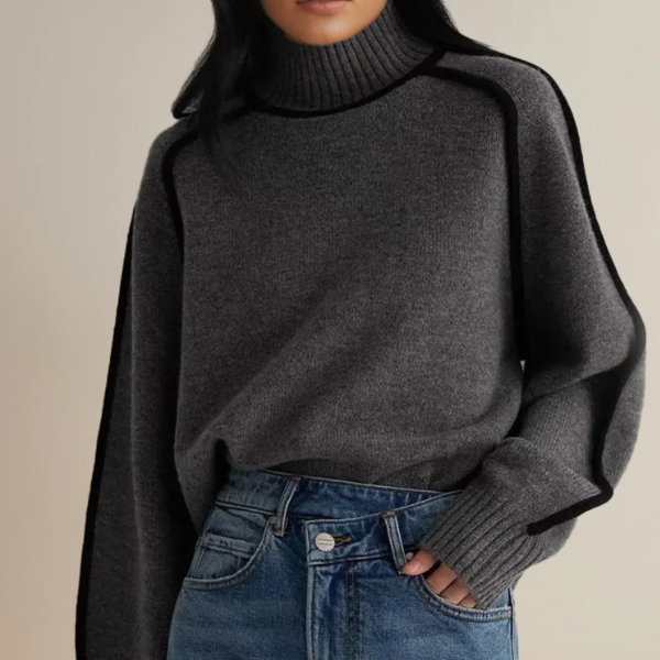 Pull Femme Col Montant Manches Longues