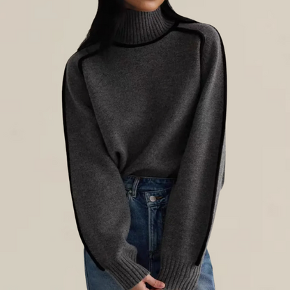 Pull Femme Col Montant Manches Longues