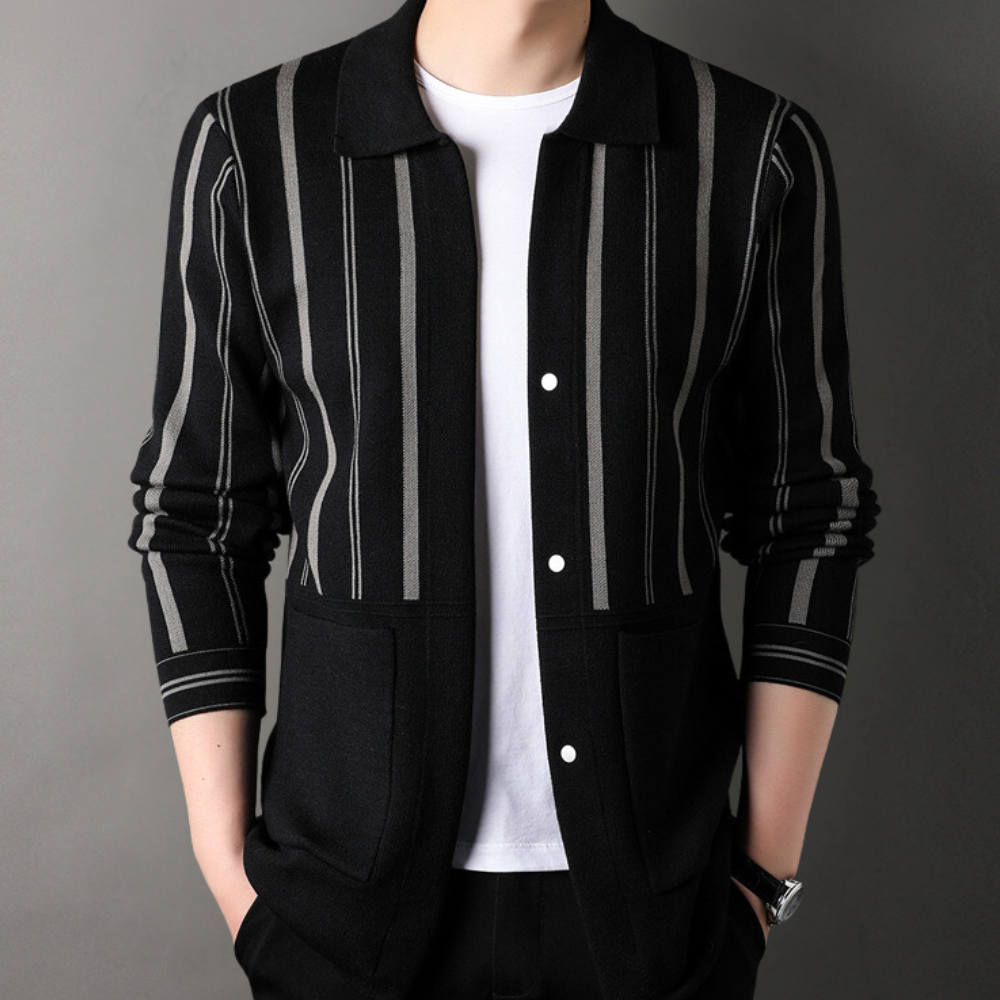 EMILIO - Gilet Rayé Chic pour Hommes en Style Décontracté