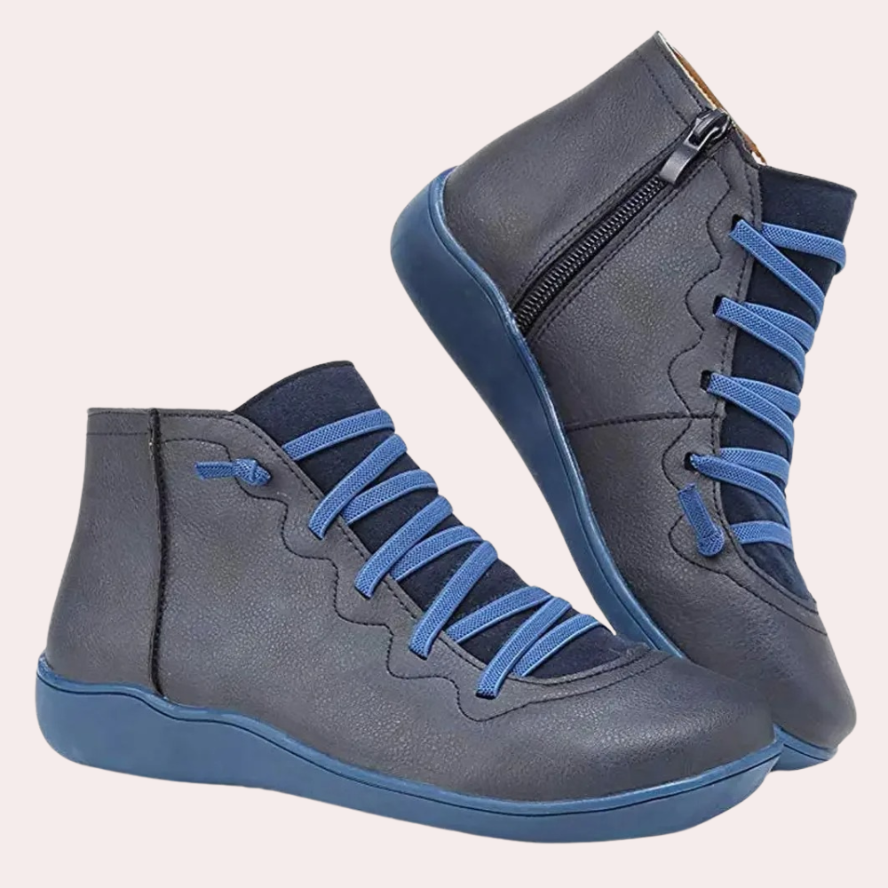 Bottines Femmes Plates en Cuir Élégantes