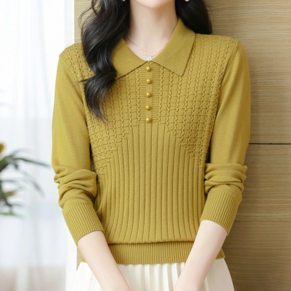 ELITSA - Pull Tricoté Uni Élégant pour Femmes