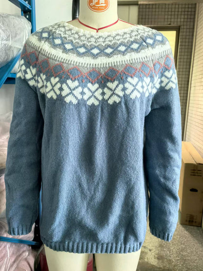 Pull Femme Hiver Chaud et Doux à Carreaux