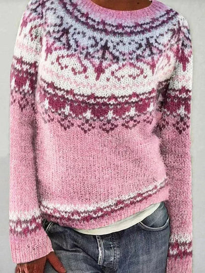 Pull Femme Hiver Chaud et Doux à Carreaux