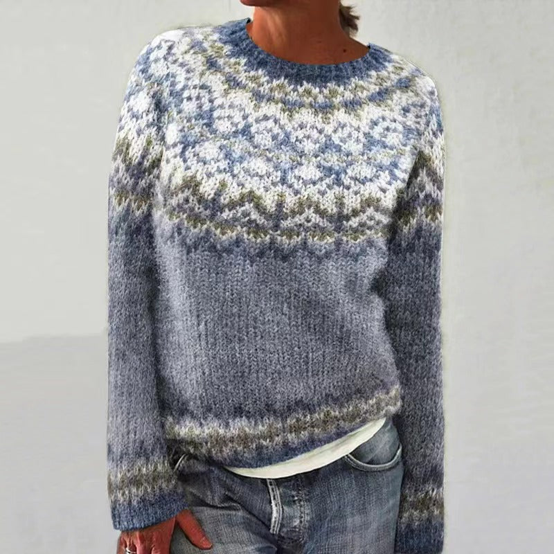 Pull Femme Hiver Chaud et Doux à Carreaux