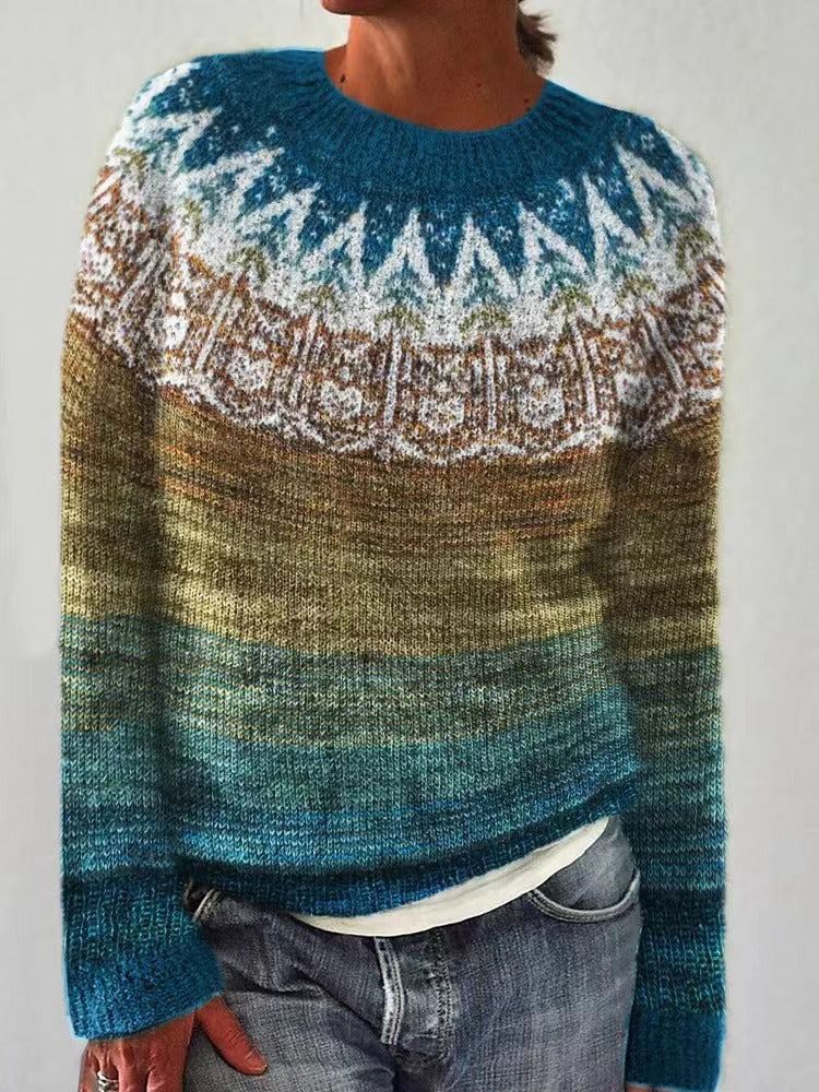 Pull Femme Hiver Chaud et Doux à Carreaux