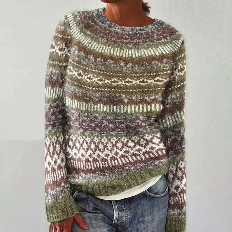 Pull Femme Hiver Chaud et Doux à Carreaux
