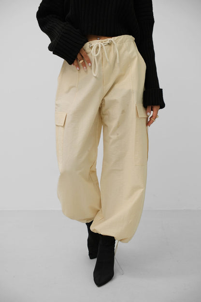 Pantalon Jogger Femme Jaune Décontracté