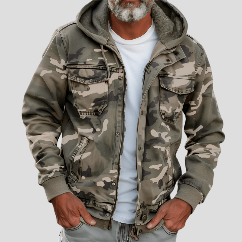 Veste de printemps légère à capuche avec poches cargo