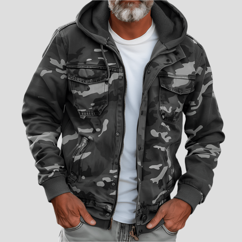 Veste de printemps légère à capuche avec poches cargo - PanierRoyale