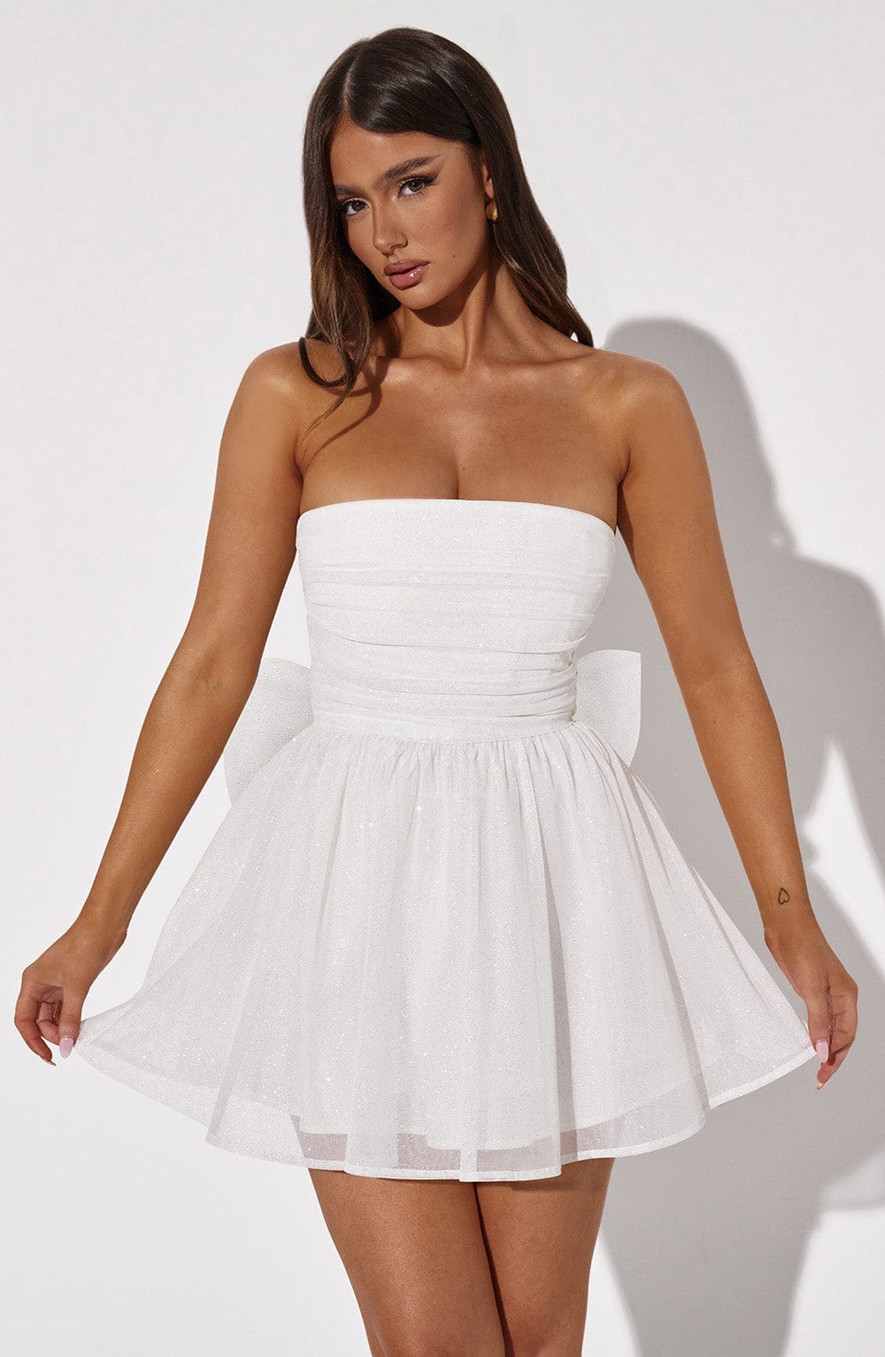 Robe Mini Blanche Paillettes