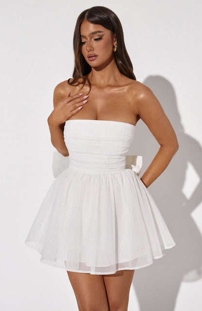 Robe Mini Blanche Paillettes