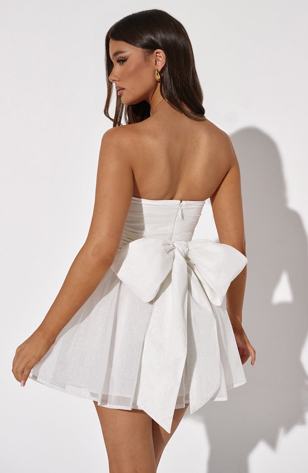 Robe Mini Blanche Paillettes