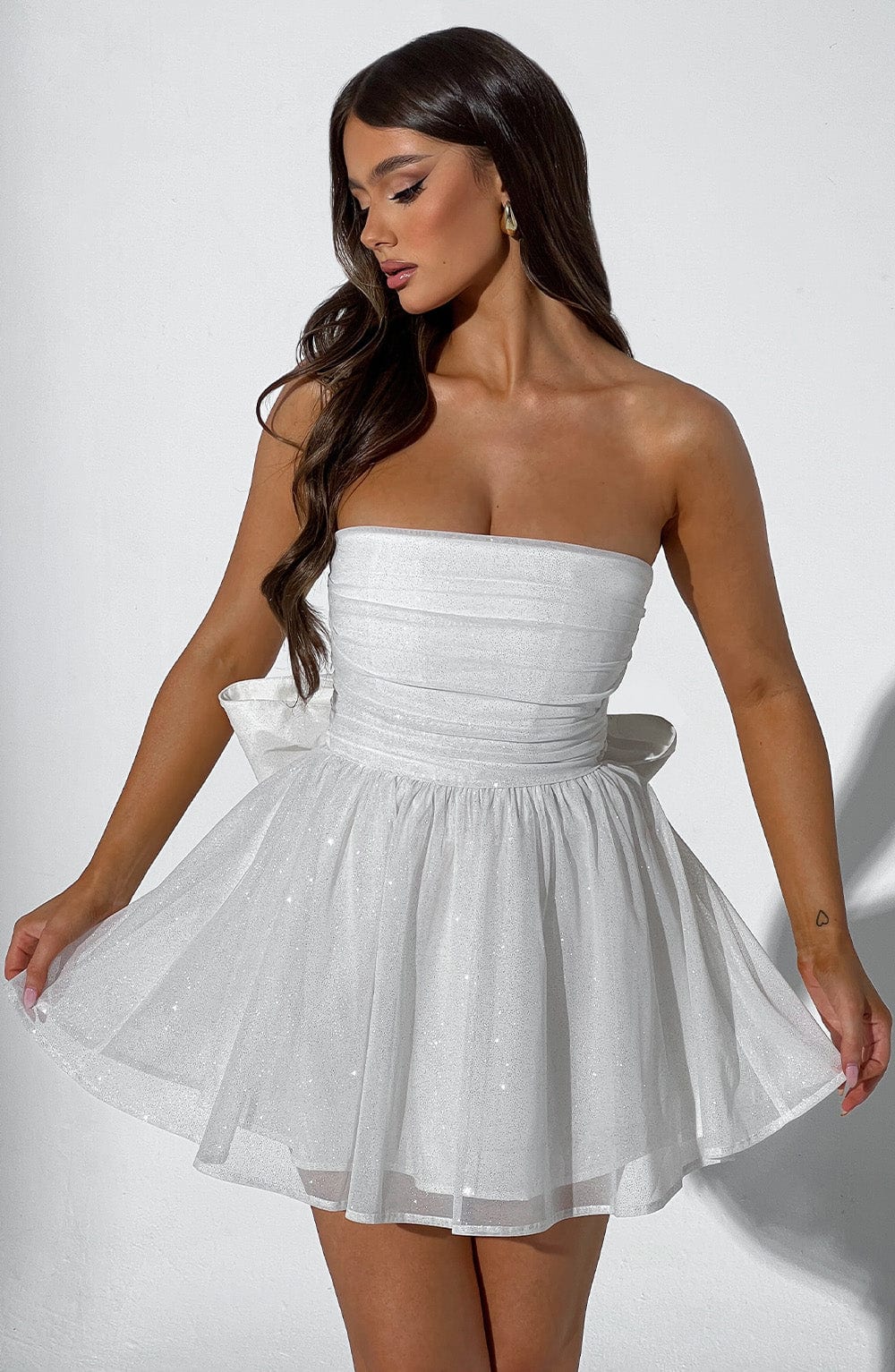 Robe Mini Blanche Paillettes