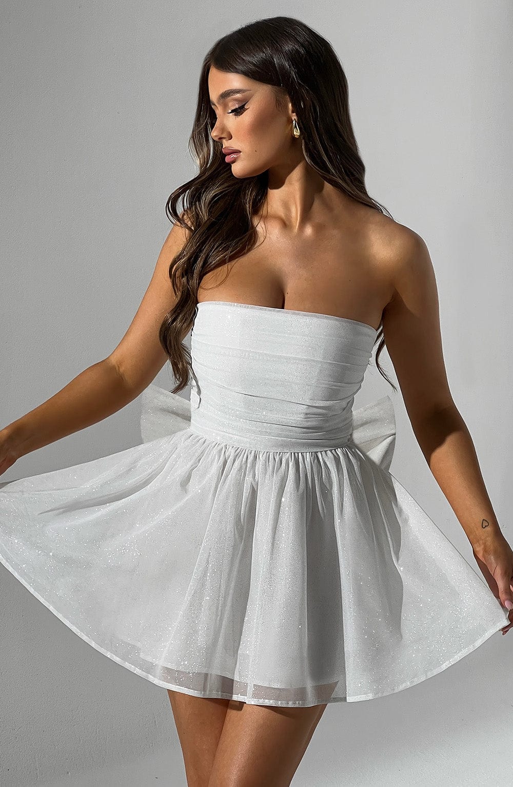 Robe Mini Blanche Paillettes