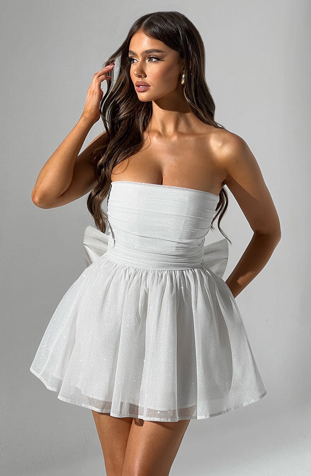 Robe Mini Blanche Paillettes