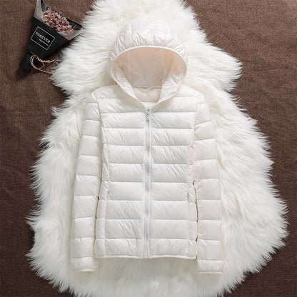 Doudoune Femme Légère Matelassée Capuche Coupe Ajustée