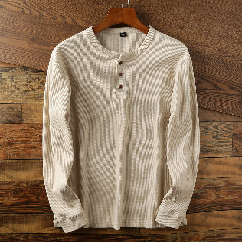 Pull en Col Henley Manches Longues pour Homme
