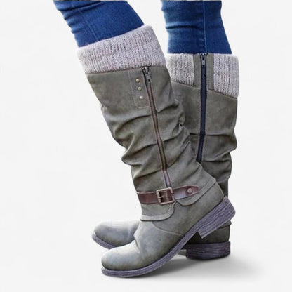 Bottes Hauts Talons Femme Élégantes à Lacets