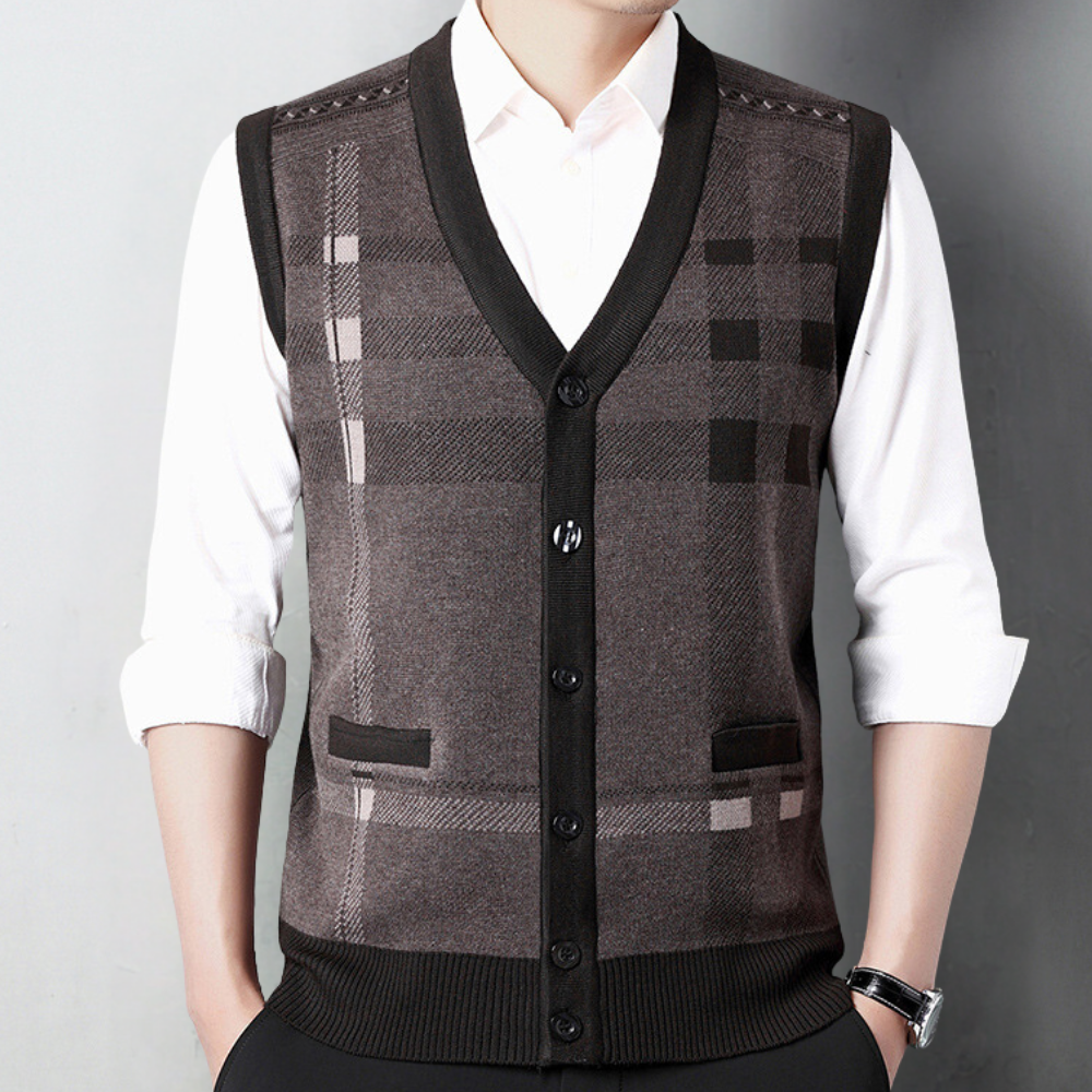 Gilet Homme Tricot Chaud et Élégant