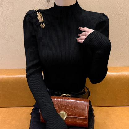 Pull Femme Côtelé Élégant et Doux