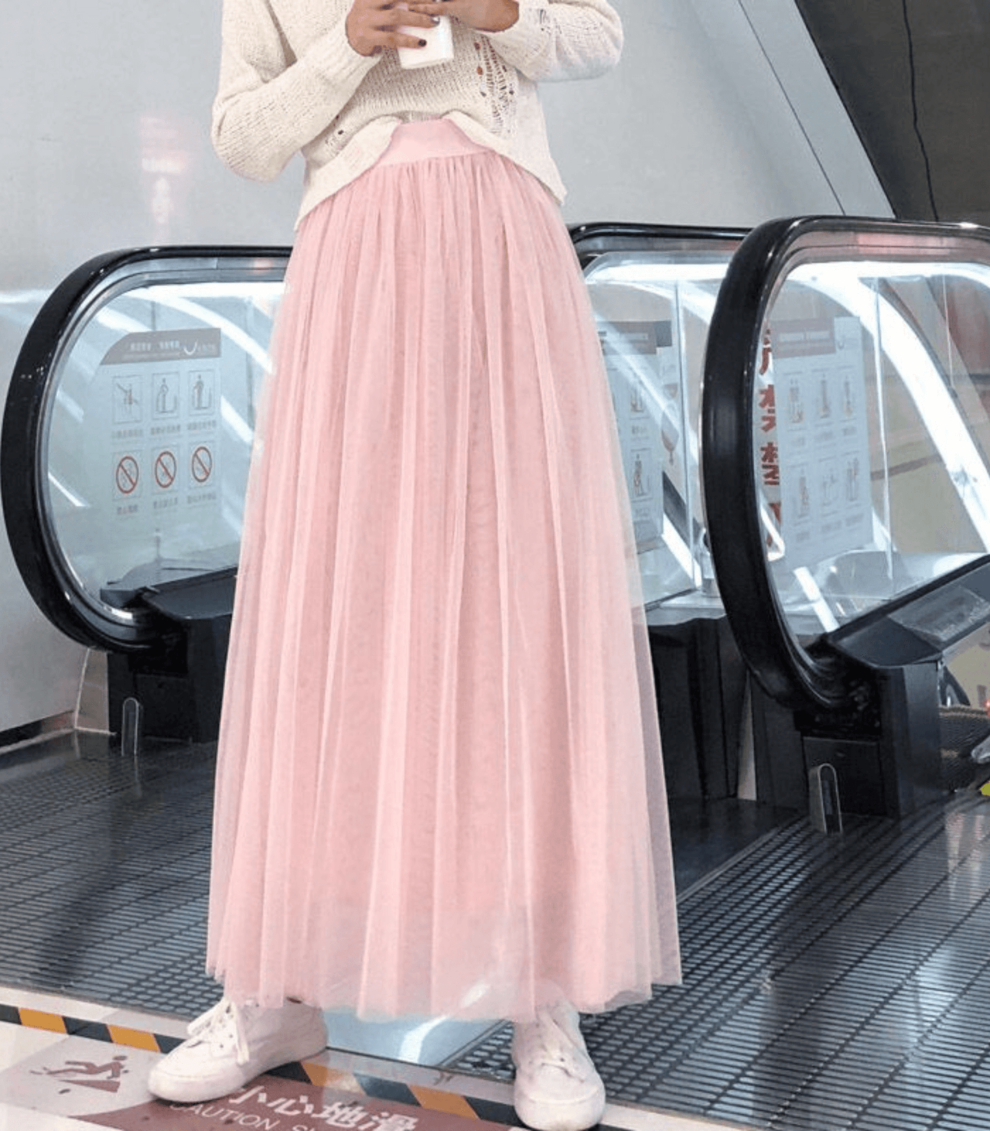 Jupe Mi-Longue Tulle Élégante pour Femme
