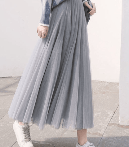 Jupe Mi-Longue Tulle Élégante pour Femme