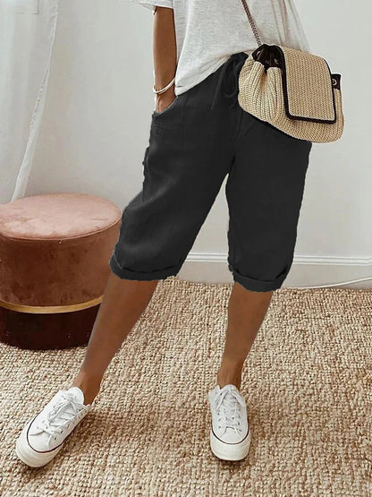 Shorts de Sport Élastiques pour Femme avec Poches - PanierRoyale
