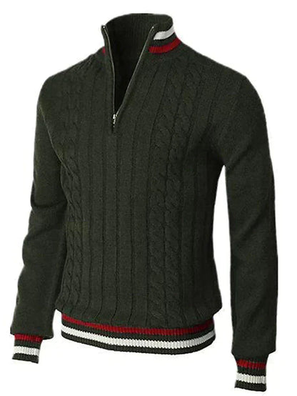 Pull Homme en Laine avec Fermeture Éclair