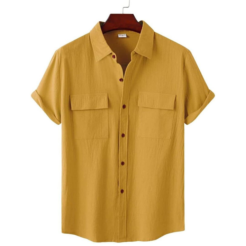 Chemise Décontractée Manches Courtes avec Poches pour Homme - PanierRoyale