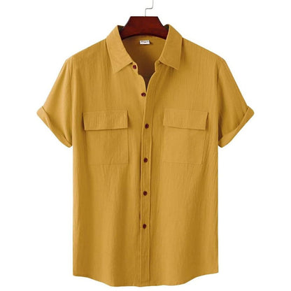 Chemise Décontractée Manches Courtes avec Poches pour Homme - PanierRoyale