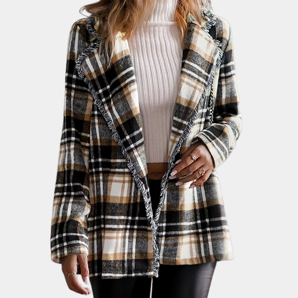 KAIA - Veste à Motifs Carreaux pour Femmes