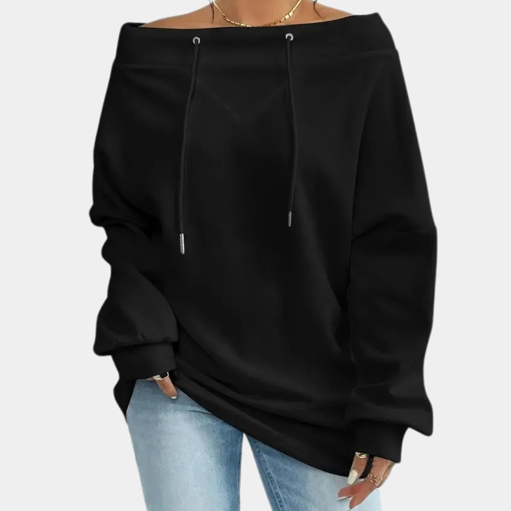 Sweat Femme Col V Élégant et Confortable - PanierRoyale