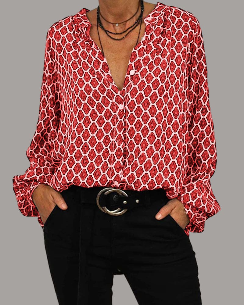 Chemisier Femme Manches Longues Élégant