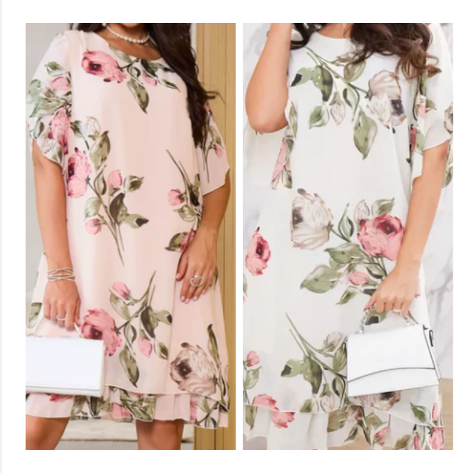 Robe Femme Mousseline Fluide Coupe A Manches Courtes