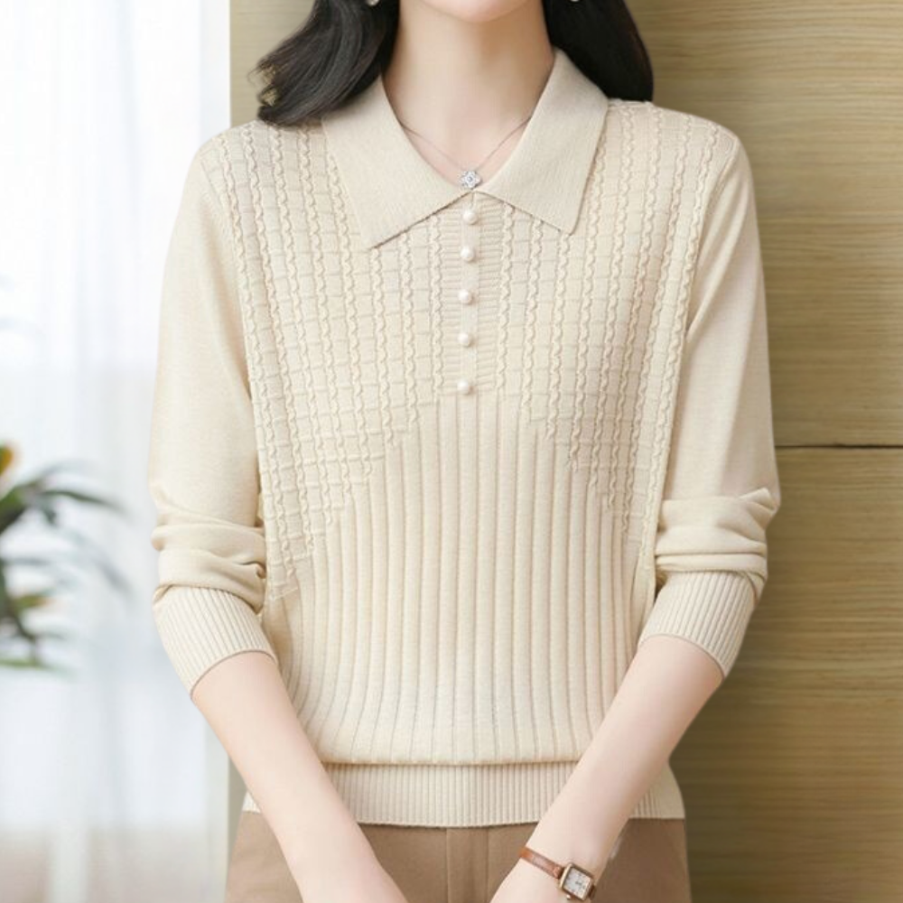 ELITSA - Pull Tricoté Uni Élégant pour Femmes
