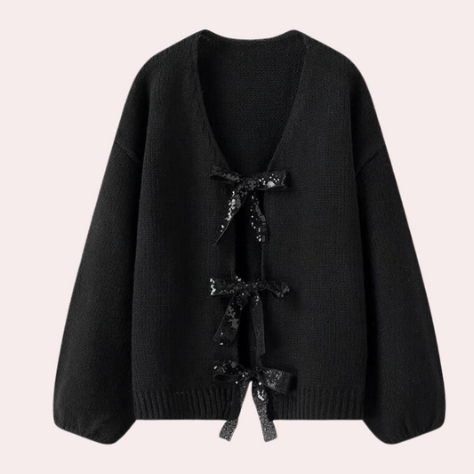 BETTY - Cardigan Classique avec Nœud pour Femmes