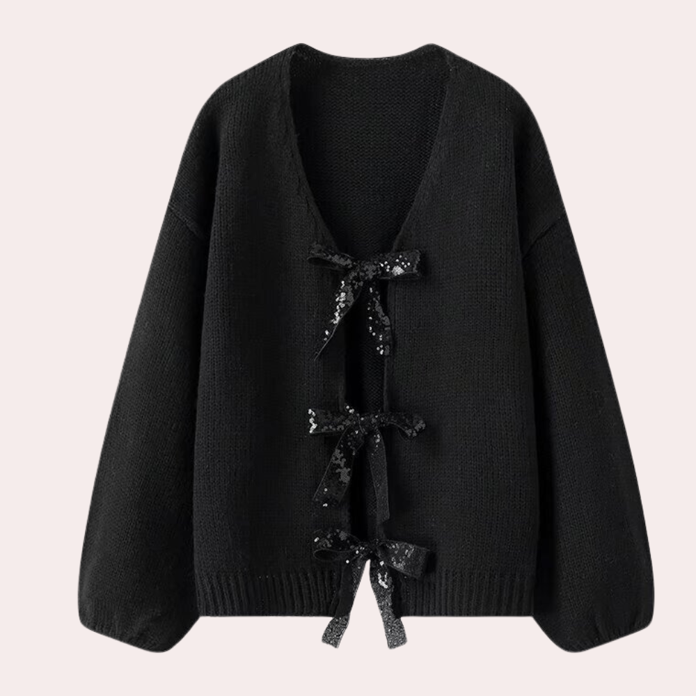 Cardigan Femmes Classique avec Nœud Élégant - PanierRoyale