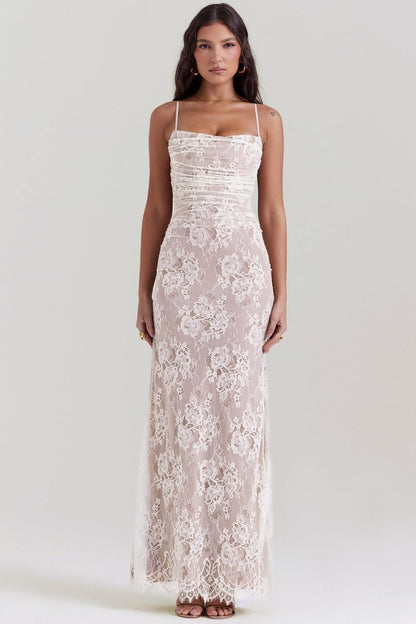 Robe femme soirée manches longues décolleté plongeant