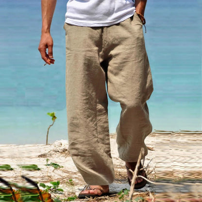 Pantalon Lin Clair Décontracté pour Été