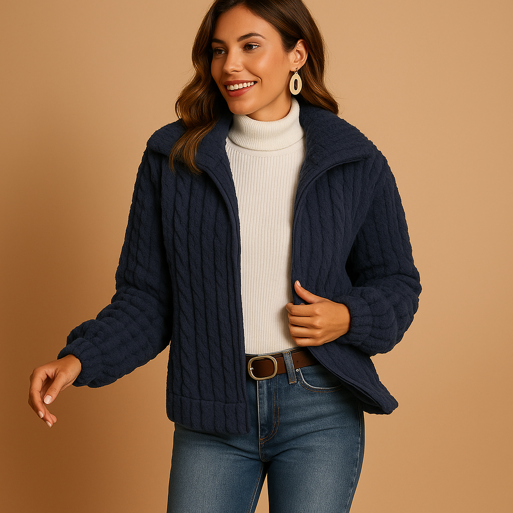 Veste mi-saison fausse fourrure élégante pour femme