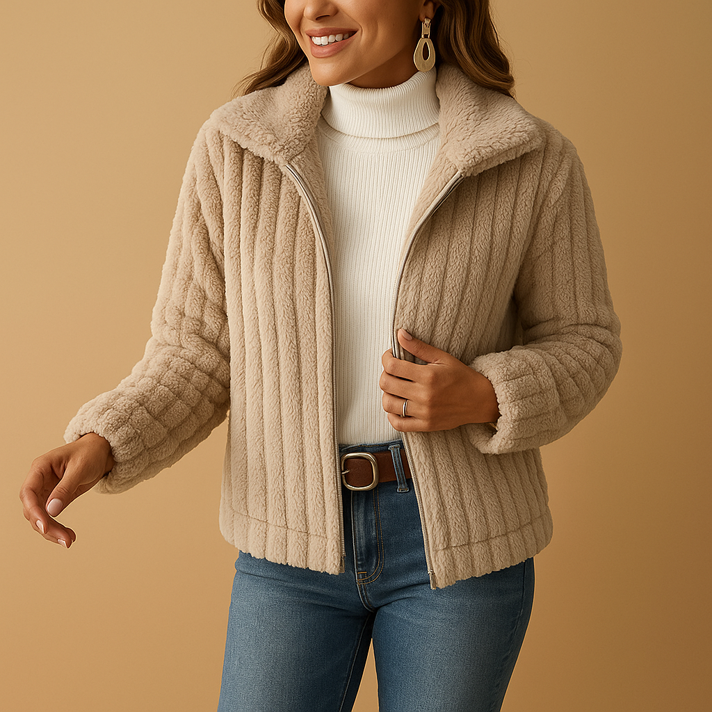 Veste mi-saison fausse fourrure élégante pour femme - PanierRoyale