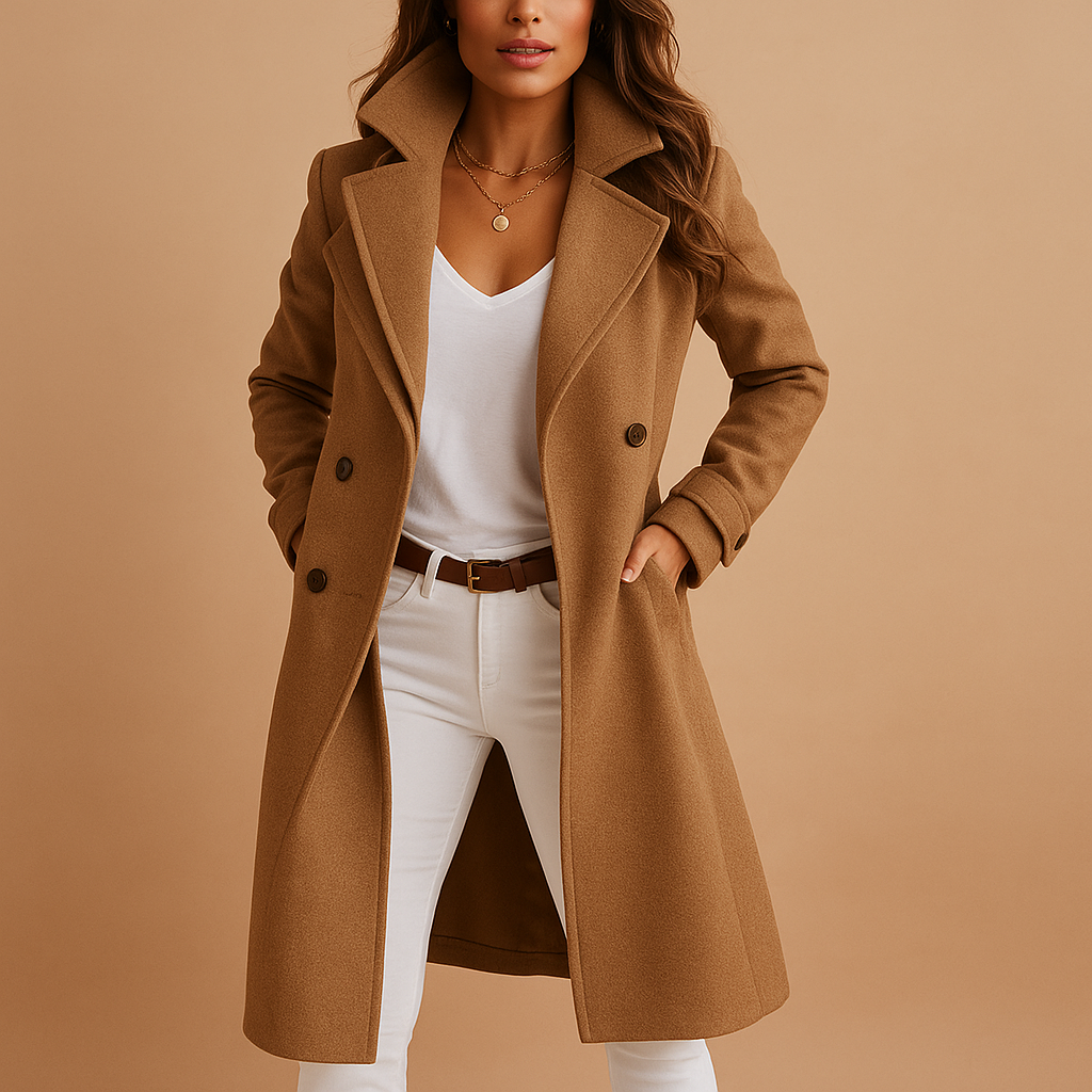 Manteau Femme Noir Élégant Col Montant