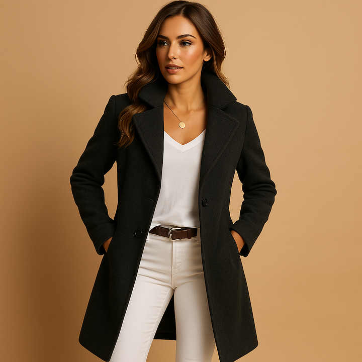Manteau Noir Tailleur avec Fermeture Éclair - vue 3